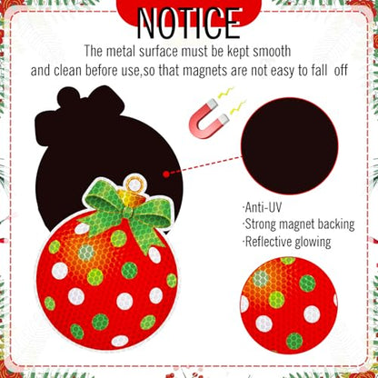 Christmas Magnetic Car & Home Decor - Reflective Holiday Magnet Set