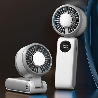 Skiennix Portable Handheld Fan - 3-in-1 Rechargeable Personal Fan with 5 Speed Settings | 4000mAh Battery, Digital Display, 90° Foldable Design for Travel & Outdoor Use