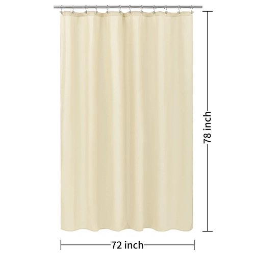 ALYVIA SPRING Long Fabric Shower Curtain Liner Waterproof - 72" x 78", Soft & Lightweight Long Shower Curtain with 3 Magnets, Machine Washable - 72x78, Cream