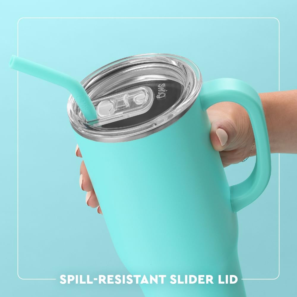 Swig Life 40oz Mega Mug - Insulated Tumbler with Handle & Straw | Dishwasher Safe, Full Bloom Design