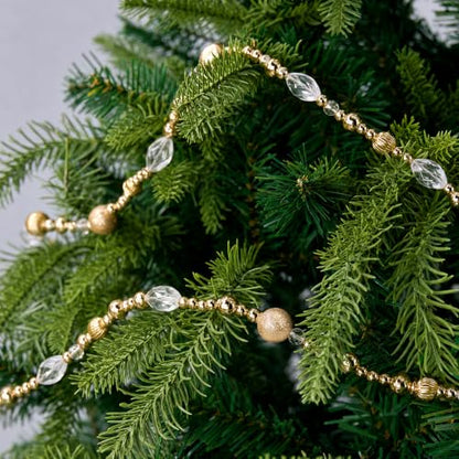 Golden 2-Pack 20ft Christmas Bead Garland for Holiday Decor