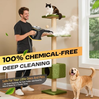 Heavy Duty Handheld Steam Cleaner with 9 Accessories for Home Car Kitchen