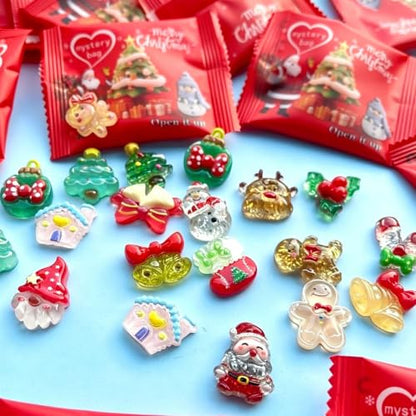 Christmas Mystery Blind Bags Set of 100 Resin Figurines - Glow-in-the-Dark Holiday Decor