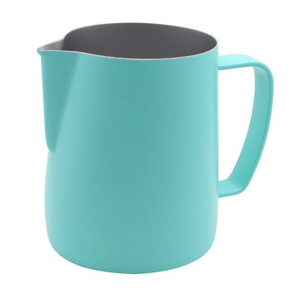 Dianoo Stainless Steel Frothing Pitcher Jug Steaming Pitcher Suitable For Coffee, Latte And Frothing Milk 350ml Blue