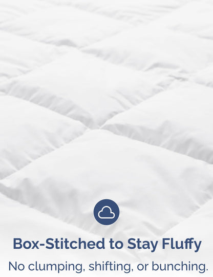 Skiennix Queen Size White Alternative Down Comforter - Warm, Lightweight & Breathable All-Season Bedding Set