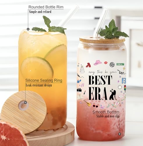 Best Era Glass Tumbler – 16oz Iced Coffee Mug for Taylor Fans, Gift for Music Lovers