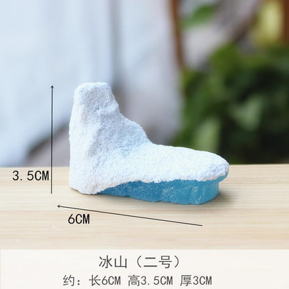 Arctic Iceberg Model with Polar Bear Sculpture Christmas Cake Topper