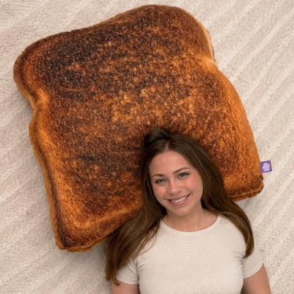 Large 26-Inch Toast Pillow - Realistic 3D Novelty Food Decor, All About Vibe