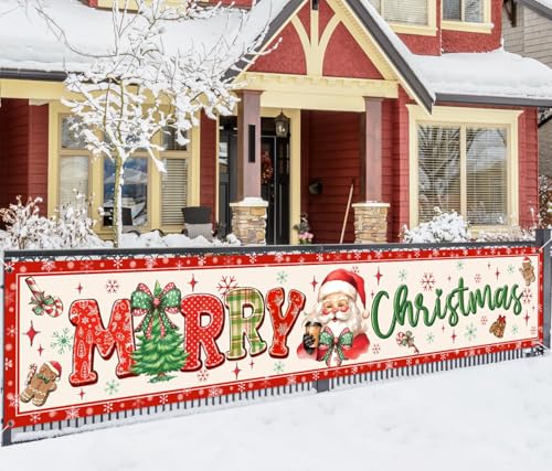 Large Christmas Yard Banner - Outdoor Holiday Decorations for Yard & Porch