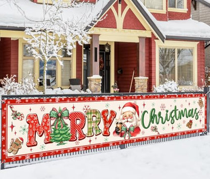 Large Christmas Yard Banner - Outdoor Holiday Decorations for Yard & Porch