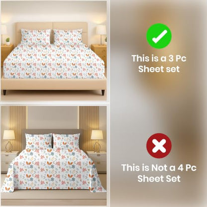 Egyptian Cotton Fitted Sheet Set - Rain Forest Pattern, Olympic Queen, 16" Deep Pockets