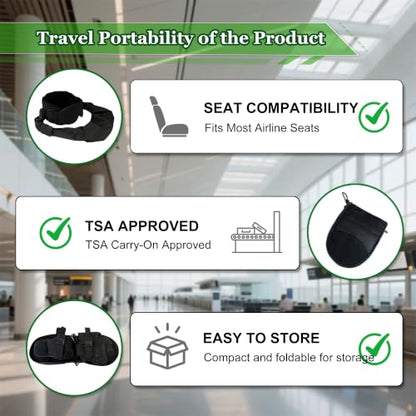 Black Airplane Sleep System with Eye Mask & Blanket - Long Flight Travel Essential