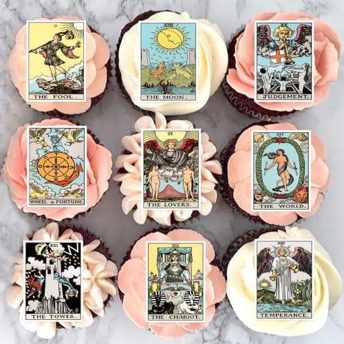 Edible Tarot Cards Cupcake Toppers - Major Arcana Party Decor, Tarot Variation