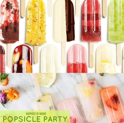 Homemade Popsicle Molds Shapes, Silicone Frozen Ice Popsicle Maker Non-BPA, with 50 Popsicle Sticks, 50 Popsicle Bags, 10 Reusable Popsicle Sticks, Funnel, Brush and Ice Pop Recipes(Pink)