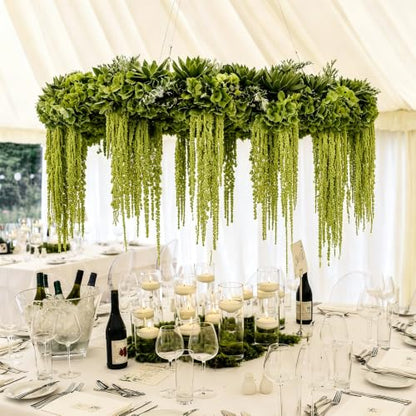 Green Preserved Amaranthus Hanging Flowers - 5 Pcs, 45 Inches