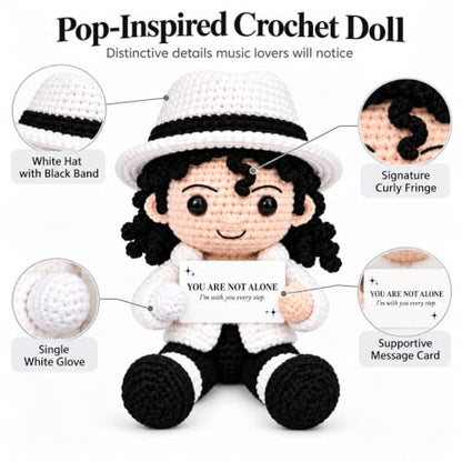 Crochet Music Doll - Encouragement Gift for Music Lovers, Handmade Decor