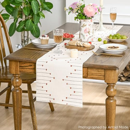 Caramel Boho Table Runner 12x120 Inch for Farmhouse Rustic Home Decor