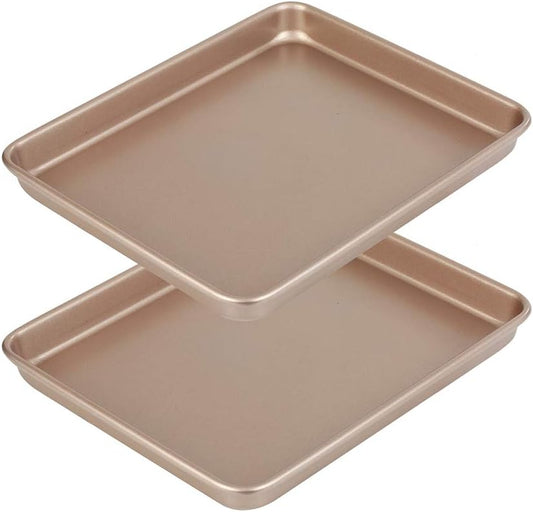 Walooza Nonstick Baking Sheets Set of 2 - 11 Inch Deep Cookie Trays | Heavy Duty & Easy Clean