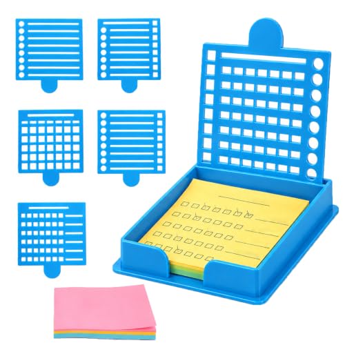 Sticky Note Holder Dispenser with 100 Sheets & 5 Stencils, 3x3 Inch Organizer