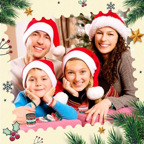 Christmas Silicone Bracelets Bulk Set - 10 Styles for Kids and Adults, 200 Pieces - Stylish Variation