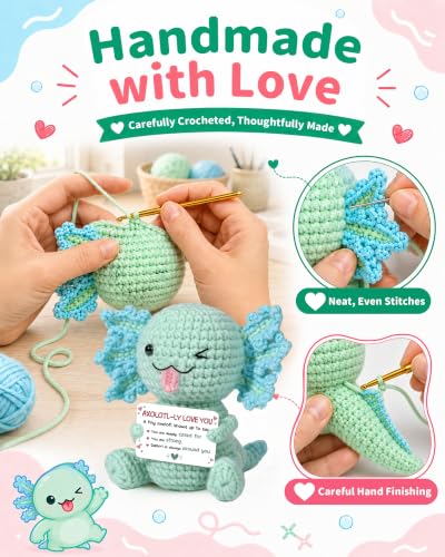Positive Crochet Axolotl Gift for Emotional Support Women Variation
