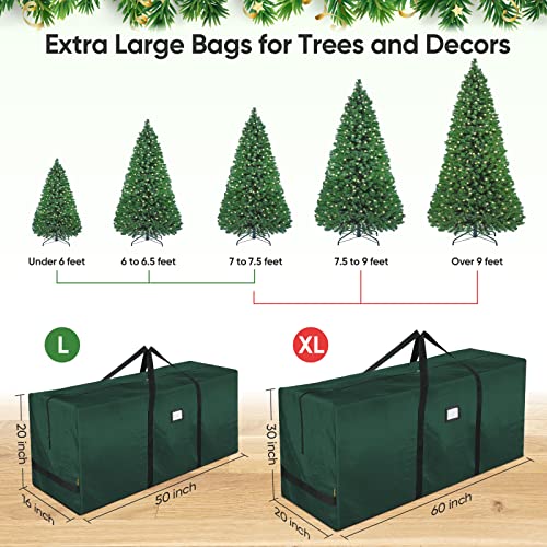 Heavy Duty 9 Ft Christmas Tree Storage Bag with Reinforced Handles - Green