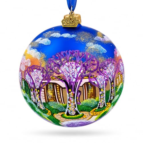 Glass Christmas Ornament 4 Inches - Hand-Painted Holiday Decor, Festive Tree Decoration
