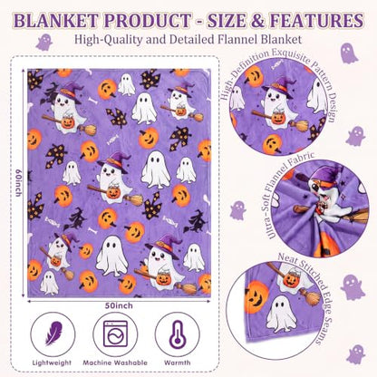 Suclain Halloween Boo Basket Gift Set for Women - Purple