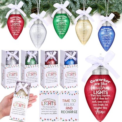 35-Piece Christmas Light Bulb Ornament Gift Set for Coworkers - Holiday Decor