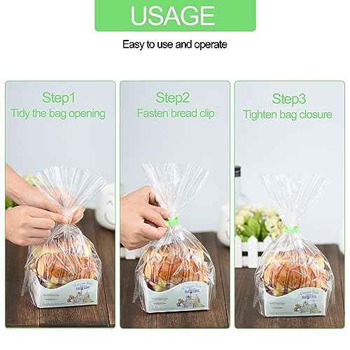 100 Pcs Reusable Plastic Bread Clips - Keep Your Food Fresh with 7/8 x 7/8 inches Food Bag Clips (Green)