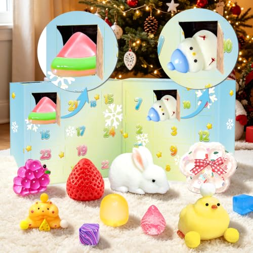 Kids Advent Calendar with 24 Squishy Toys - Christmas Countdown Gift