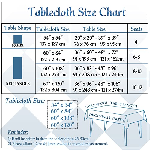 Jubilantex Buffalo Plaid Tablecloth Red White 54x54 Inches with Tassels - Square