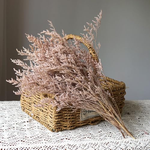 Preserved Sea Lavender Flower Bouquet - Light Brown, Artificial Dried Flower Arrangement