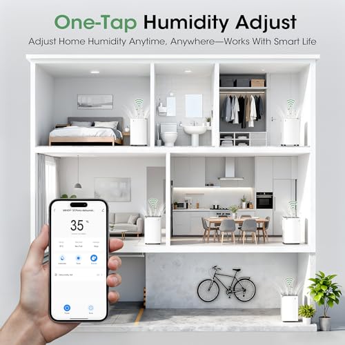 Manastin 35-Pint Smart WiFi Dehumidifier for Large Rooms - White