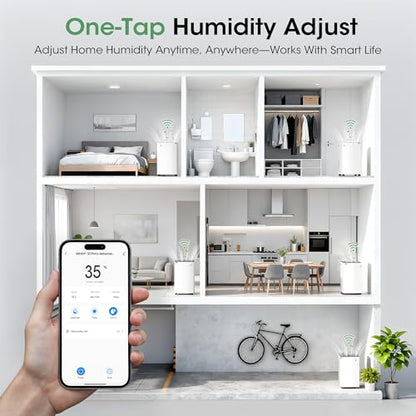Manastin 35-Pint Smart WiFi Dehumidifier for Large Rooms - White