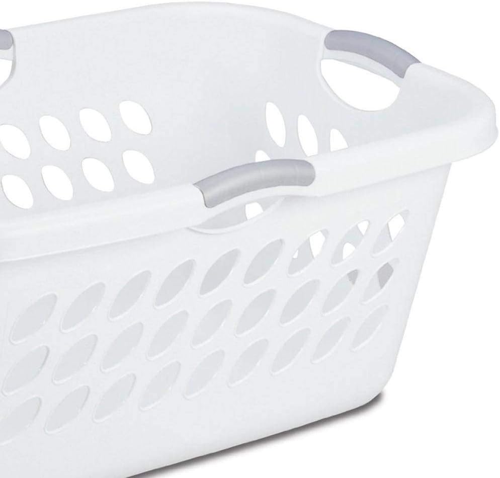 Sterilite Ultra Laundry Basket - Durable White Design with Comfortable Titanium Handles