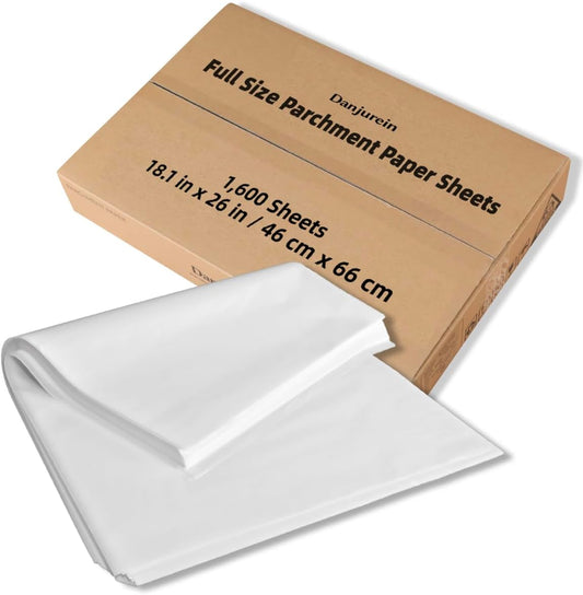 Skiennix Baking Parchment Paper - Non-Stick, Grease-Proof Liners | 18x26 Inch, 1600 Sheets