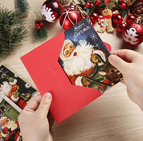27 Pack Vintage Christmas Greeting Cards with Envelopes - 4x6 Holiday Note Cards for Festive Greetings