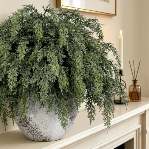 24PCS 18 Inch Artificial Cedar Pine Branches for Holiday Decor - Real Touch