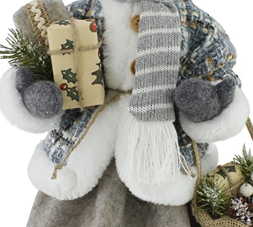 Windy Hill 16-Inch Woodland Tweed Burlap Mrs. Claus Decor - Outdoor Holiday Christmas
