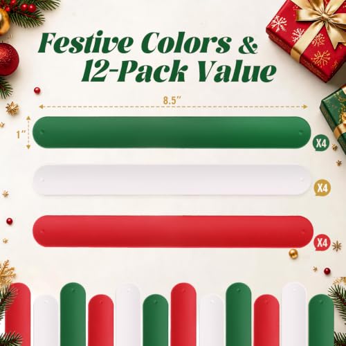 12-Pack Wrapping Paper Roll Holders Silicone Bands Holiday Organizer