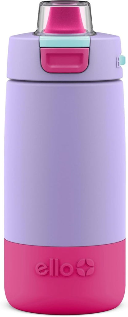 Ello Kids Colby 12oz Insulated Stainless Steel Water Bottle - Straw, Coaster & Leak-Proof Lid
