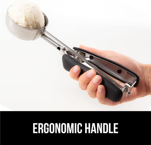 GORILLA GRIP Cookie Scoop - BPA-Free 304 Stainless Steel, Soft Grip Handle, 2 TBSP Size, Black