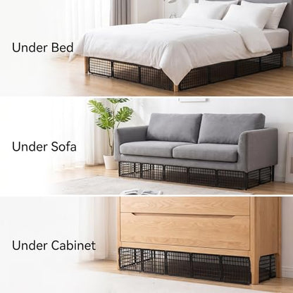 12-Pack 8-Inch Under Couch Blocker for Bed and Furniture - Jet Black