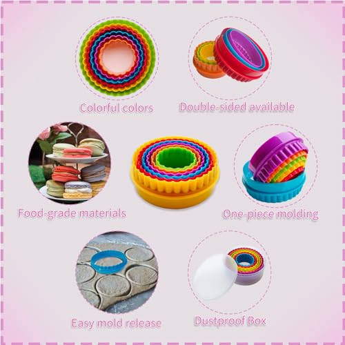 Cookie Cutter Set - 6 Piece Baking Mold for Flowers, Circles, and Rounds