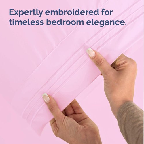 King Standard Pillow Cases Set of 4 - Soft Hotel Quality Pillowcase Covers - Comfy Bedding for Women, Men, Kids & Teens - Machine Washable Pillow Protectors - 4 Piece Set - King Standard Light Pink