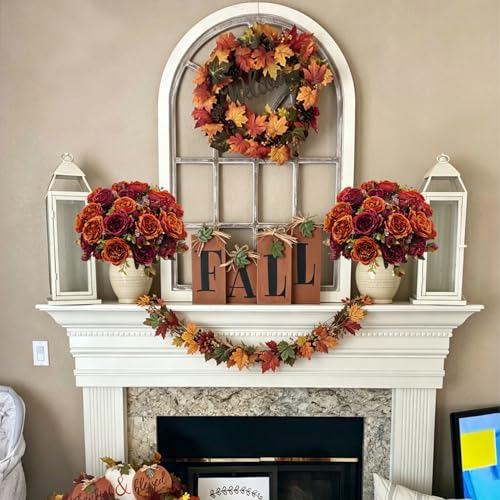 Fall Artificial Flower Bouquet Set - Faux Silk Peony & Autumn Florals - Fall Colors