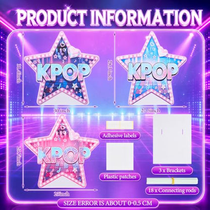 Large Kpop Party Cardboard Cutouts Standup Set 30 x 31.4 Inches