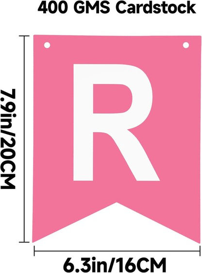 Happy Birthday Banner - Pre-Strung Party Decoration for Men, Women & Kids | Pink Design