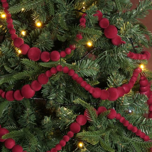 12Ft Velvet Bead Garland Christmas Wreath & Tree Decor - Red Variation